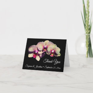 Orchid Flowers Personalized Wedding  Thank You Card