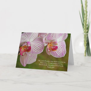 Orchid Flowers Scripture Card Psalm 138:8