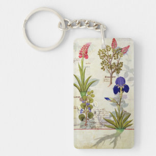 Orchid & Fumitory or Bleeding Heart Hedera & Iris Keychain