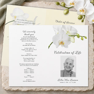 Orchid Funeral Program Celebration of Life Flyer