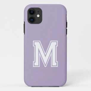 Orchid Haze Solid Colour Minimalist Monogram iPhone 11 Case