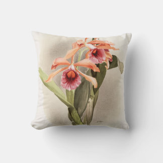 Orchid Illustrated Throw Pillow