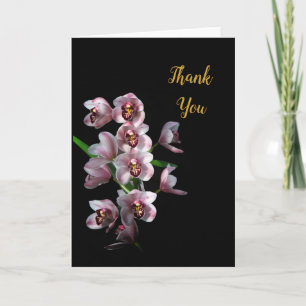 Orchid Insanity on black, Thank you Card
