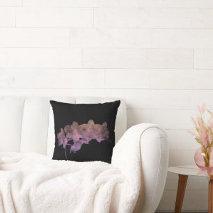 Orchid Ipanema shadow on a dark background Throw Pillow