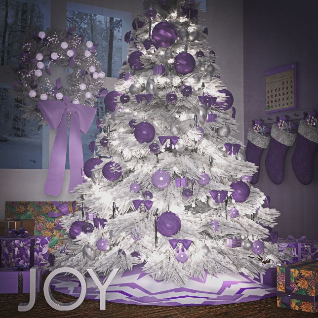Orchid Kaleidoscope Brushed Polyester Tree Skirt (Creator Uploaded)