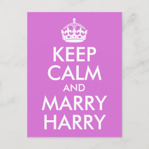 Orchid Keep Calm and Marry Harry Postcard