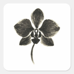 Orchid Line Drawing – Floral Sticker