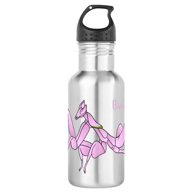 Orchid mantis cartoon illustration  532 ml water bottle (Front)