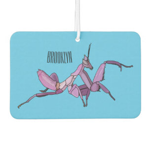 Orchid mantis cartoon illustration air freshener
