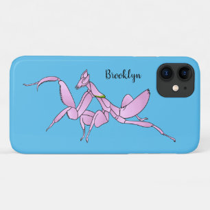 Orchid mantis cartoon illustration iPhone 11 case