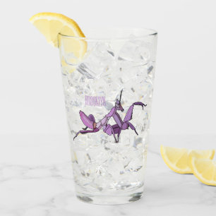 Orchid mantis cartoon illustration glass