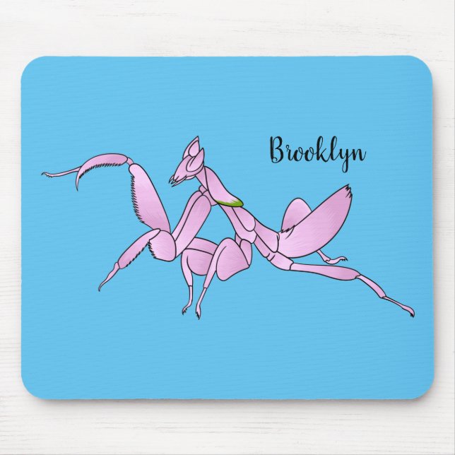 Orchid mantis cartoon illustration  mouse pad (Front)