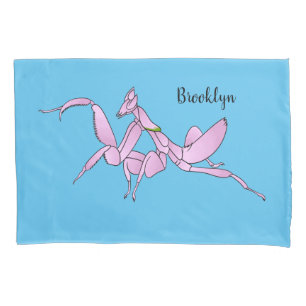 Orchid mantis cartoon illustration   pillowcase
