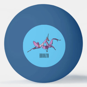 Orchid mantis cartoon illustration ping pong ball