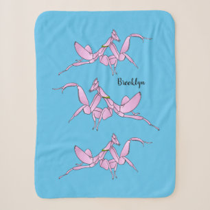 Orchid mantis cartoon illustration sherpa blanket