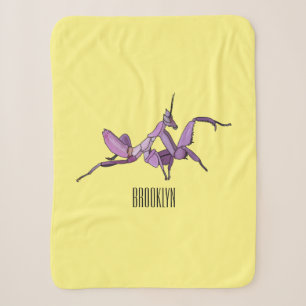Orchid mantis cartoon illustration sherpa blanket