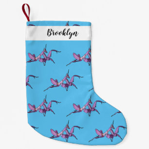 Orchid mantis cartoon illustration small christmas stocking
