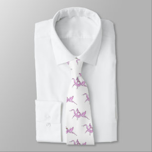 Orchid mantis cartoon illustration tie