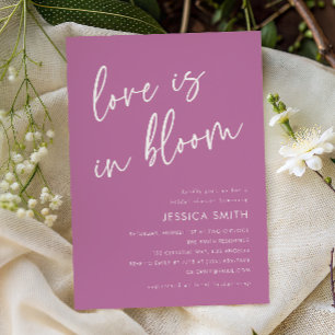 Orchid Minimalist Love is in Bloom Bridal Shower Invitation