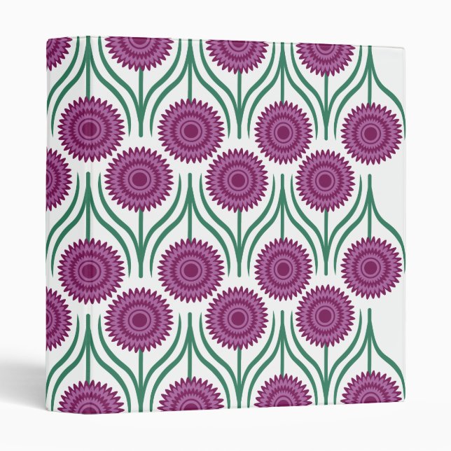 Orchid Modern Floral Pattern-White Binder (Front/Spine)