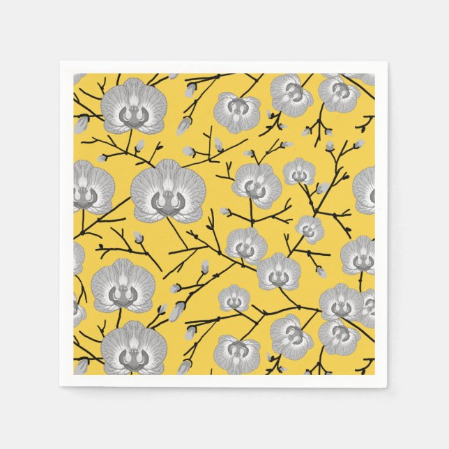 Orchid mustard pattern napkin (Front)