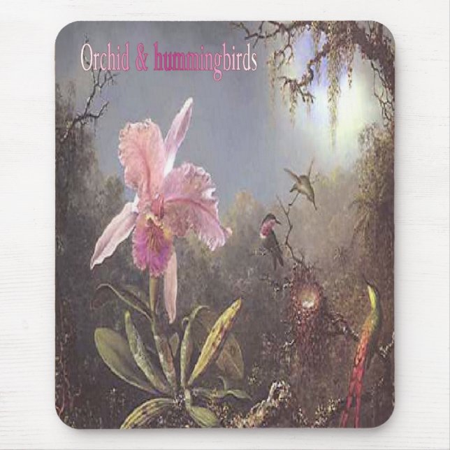 Orchid-n-hummingbirds mousepad (Front)