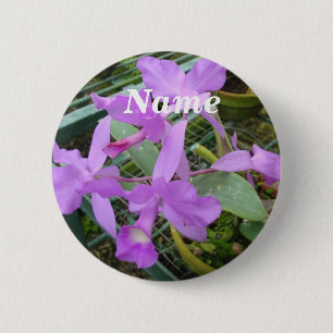 Orchid -- National Flower of Costa Rica, Name Tag 2 Inch Round Button