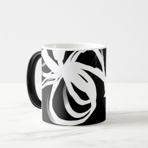 Orchid Noir: Abstract Black & White Magic Mug
