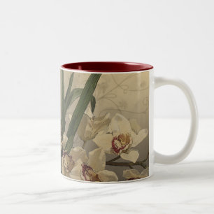 Orchid Painting Two-Tone Coffee Mug