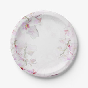 Orchid paper plates