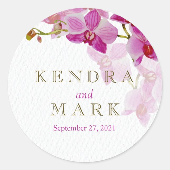 Orchid Paradise Wedding Stickers (Front)