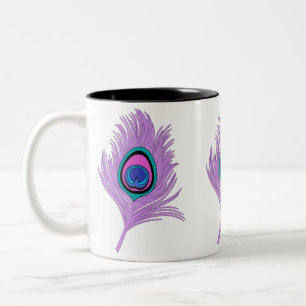 Orchid  Peacock Feather Two-Tone Coffee Mug