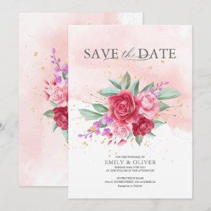 Orchid & Peonies wedding bouquet Invitation