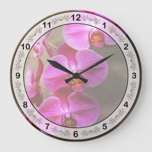 Orchid - Phalaenopsis - The moth orchid Large Clock