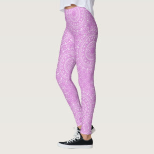 Orchid Pink Mandala Pattern Leggings