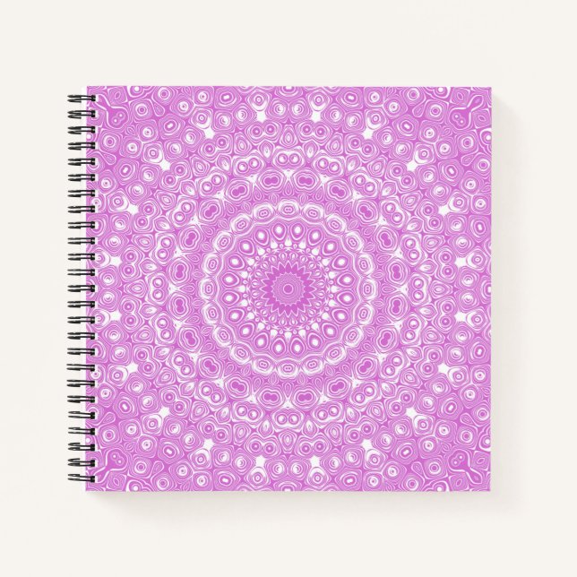 Orchid Pink Mandala Pattern Notebook (Front)