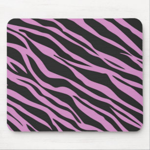 Orchid Pink Zebra Striped Mouse Pad
