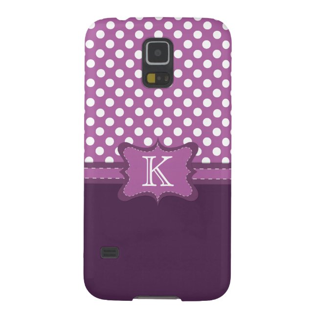 Orchid Polka Dot Monogram Samsung Galaxy S45 Case (Back)