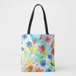 Orchid Poppy Peony Fashion Bouquet Tote Bag