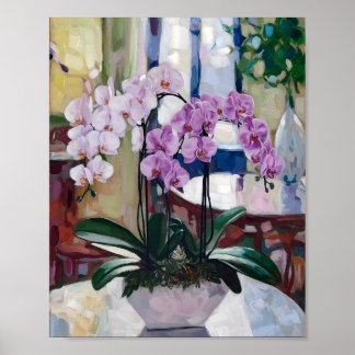 Orchid Poster – Soft Impressionist Floral Scene