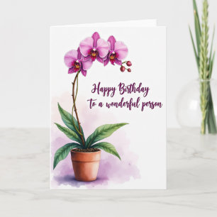 Orchid Pot Birthday Card