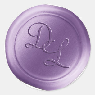 Orchid Purple 2 Letter Monogram Wax Seal Stickers