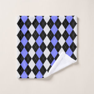Orchid Purple & Black ARGYLE WASH CLOTH