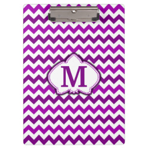 Orchid Purple Chevron Personalized Monogram Clipboard