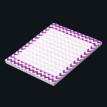 Orchid Purple Chevron White Notepad<br><div class="desc">This trendy,  girly design features a bright,  colourful orchid - purple chevron pattern in two alternating shades of fuschia / purple on a white background. It has a square,  semi-transparent space where you can jot down all your notes. It's a very pretty,  chic,  stylish design for her.</div>