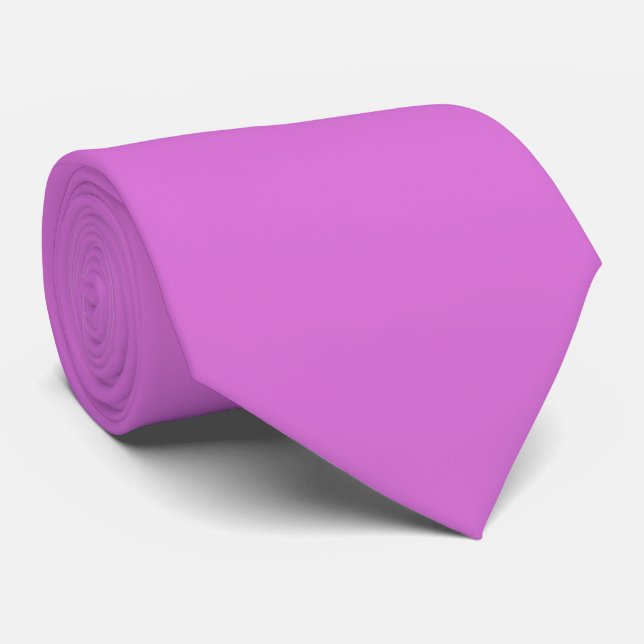 Orchid Purple Colour Solid Plain Tie (Rolled)