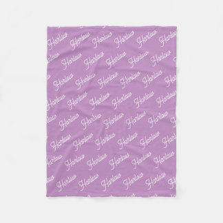Orchid Purple Custom Kids Name Repeat Fleece Blanket