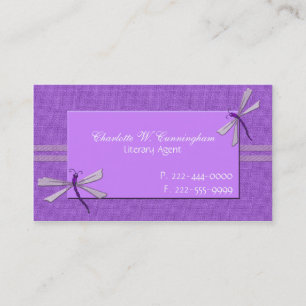 Orchid Purple Dragonflies Custom Business Card
