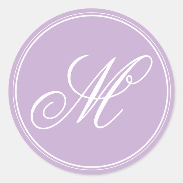 Orchid Purple Monogram Stickers (Front)
