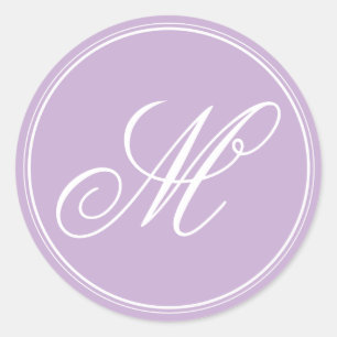 Orchid Purple Monogram Stickers